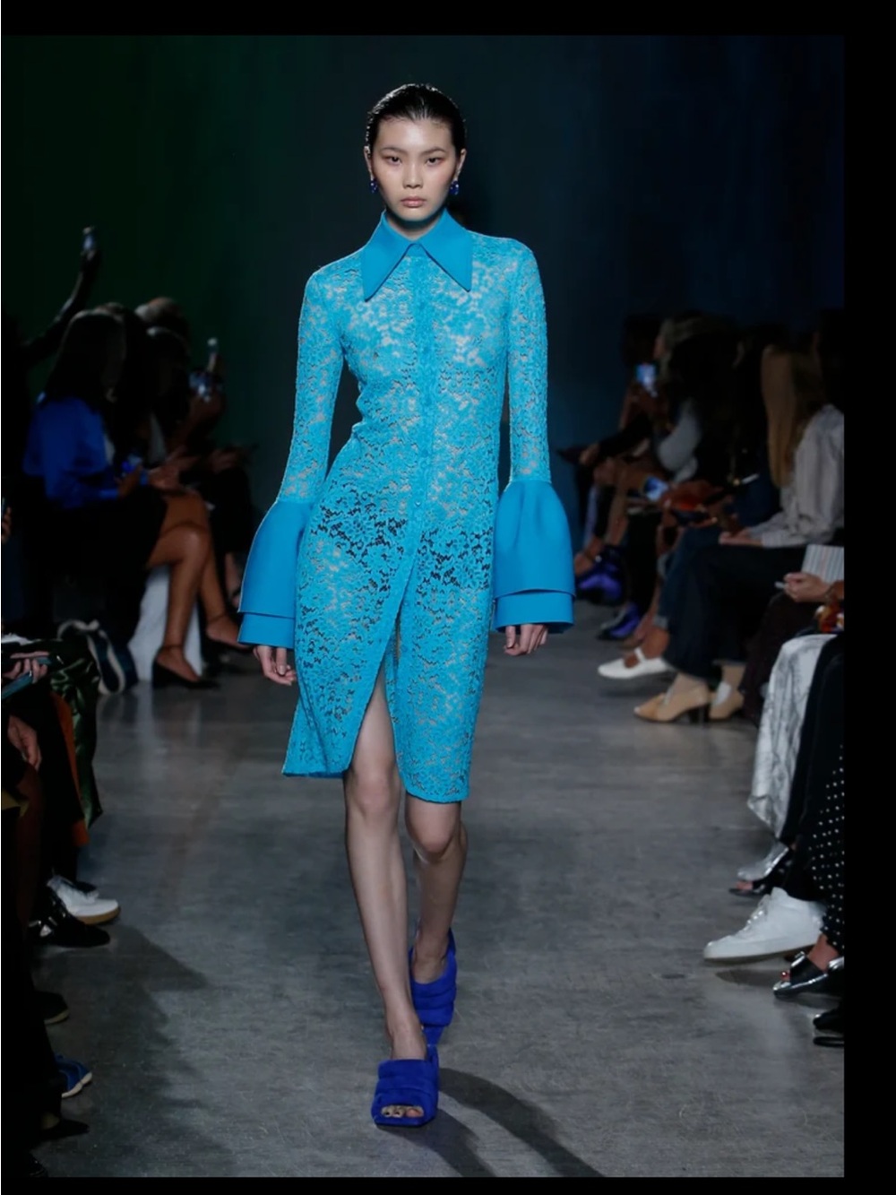 Proenza Schouler Black Lace Long-Sleeve Sheath Dress - Picture 2 of 7